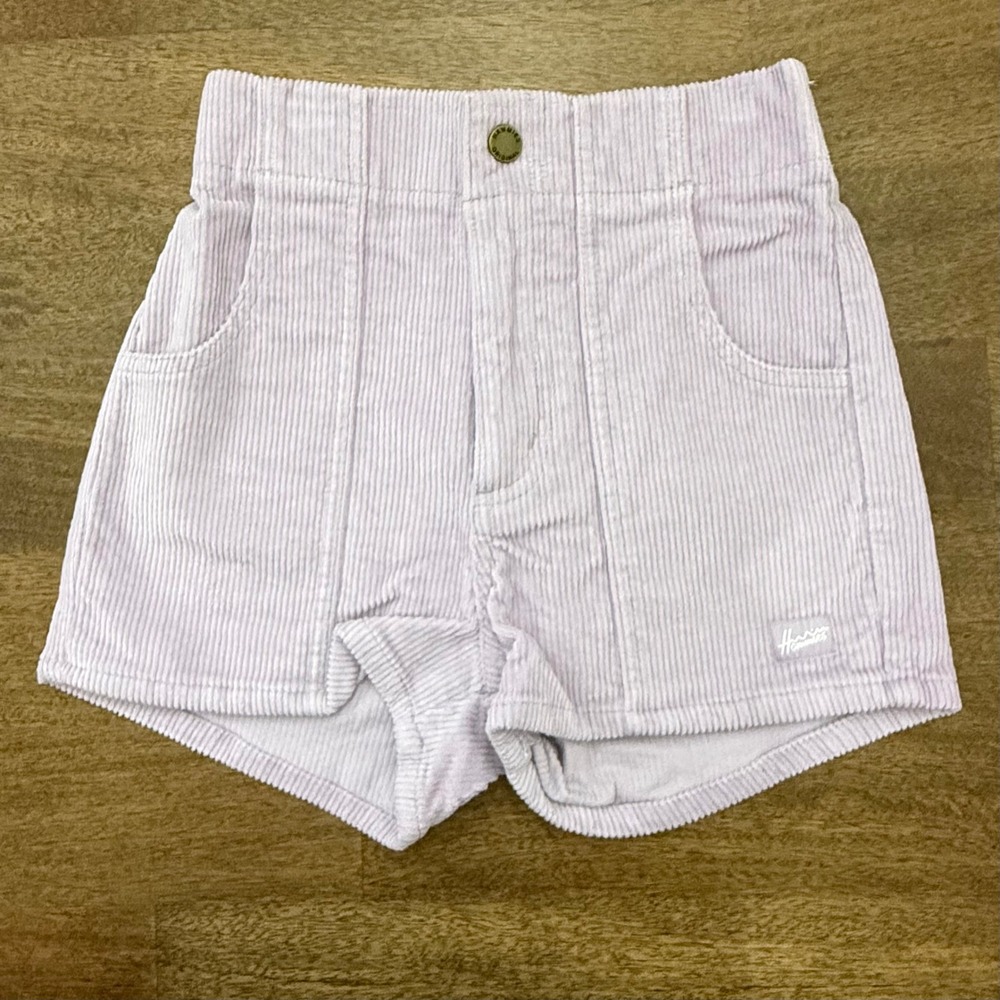 Hammies Women Lavender Purple Corduroy Shorts 70s Retro High Waisted Size 24 NWT